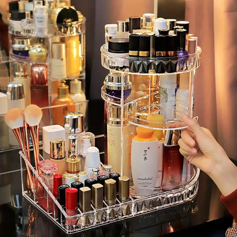 360° Drehbarer Kosmetik Organizer für Perfekte Übersicht