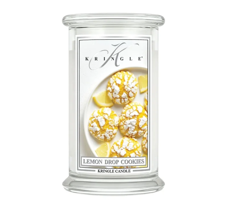 Kringle Candle Large Lemon Drop Cookie Duftkerze – frischer Zitronenkeksduft mit Vanille und cremiger Süße