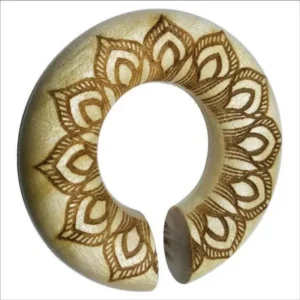 Ohr Donut Piercing Blüte Krokodilholz Ohrgewicht
