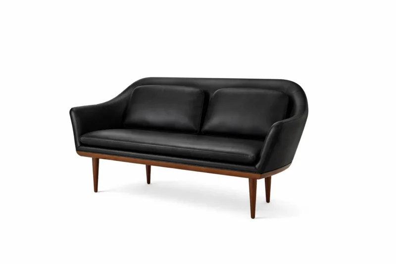 Lunar Sofa, Walnuss, Bellagio Black 7925 HR von Stellar Works