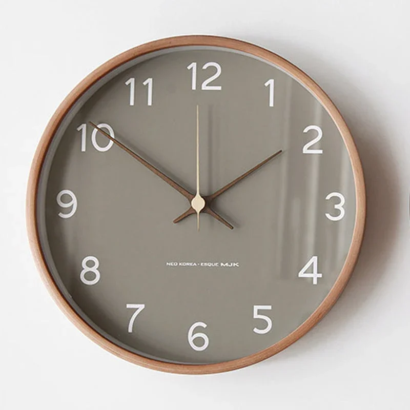 Minimalistische Wanduhr aus Holz – Geräuschlose analoge Uhr aus Massivholz für Wohn- und Schlafzimmer