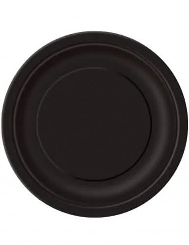 Assiettes en carton de fête pour anniversaire noires