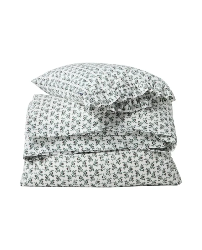 Lexington Flower Printed Cotton Sateen Bettwäsche-Set aus Satin