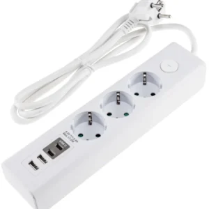 Steckdosenleiste mit Ladebuchsen für USB USB-A /USB-C,3-fach, weiß, 1,5m Kabel