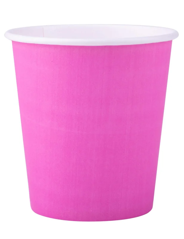 Gobelets en carton pour fête fuchsia sans plastique