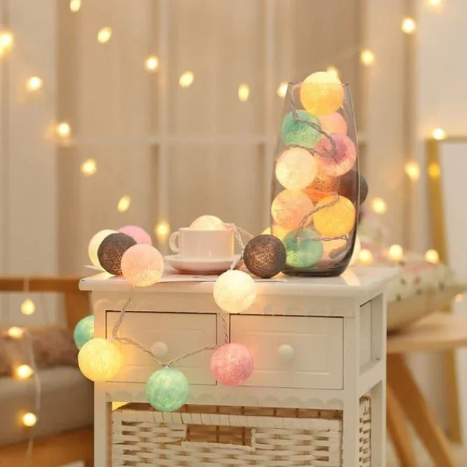 Brehn | Royallure Baumwollballon-Lichterkette – Gemütliche Dekoration für Zuhause & Feiern