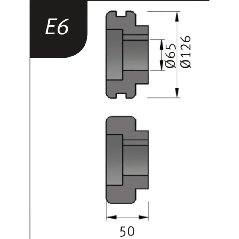 Produktbild von Biegerollensatz Typ E6, Ø 126 x 65 x 50 mm