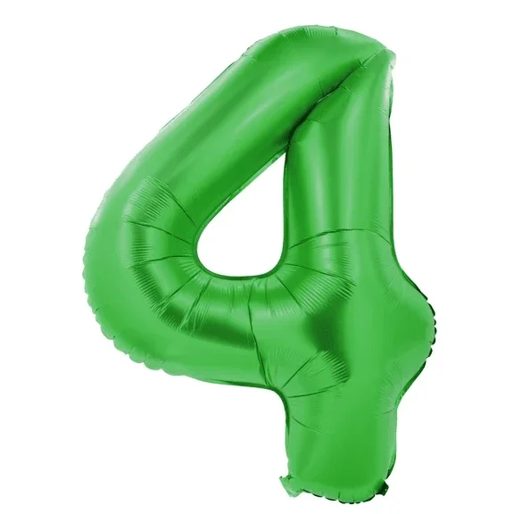 4 Jaar Cijfer Ballon Groen 1m van VDV Benefit koop je bij Partywinkel