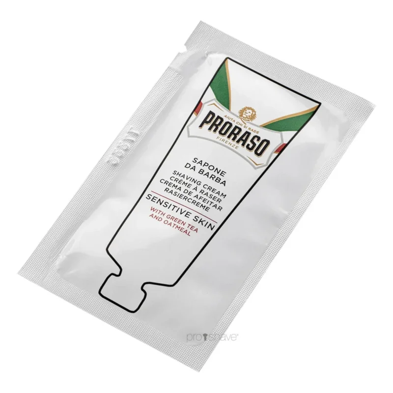 Rasiercreme - Sensitive, Grüner Tee & Hafer, Probe, 4 ml.