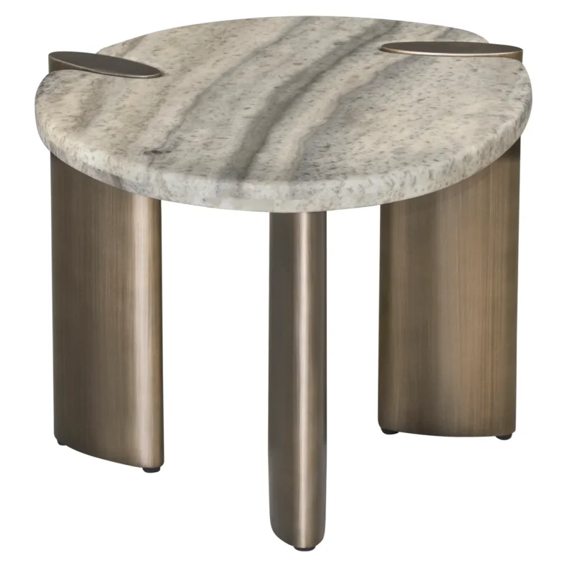 Richmond Interiors Travertin-Beistelltisch Arcadia | Grau