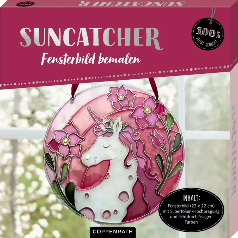 Suncatcher Fensterbild bemalen Einhorn
