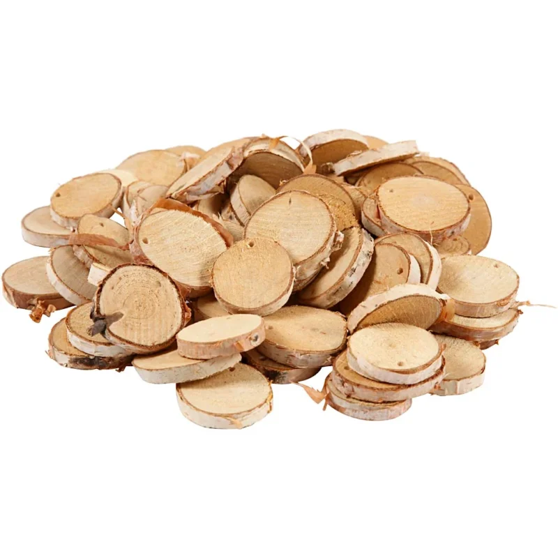Wooden disc with hole, D: 35