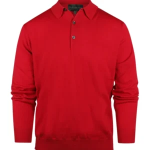 Polo-Pullover aus Merinowolle | Rot