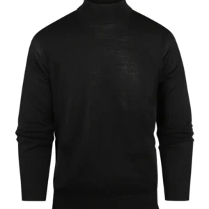 Schildkrötenpullover aus Merinowolle | Schwarz