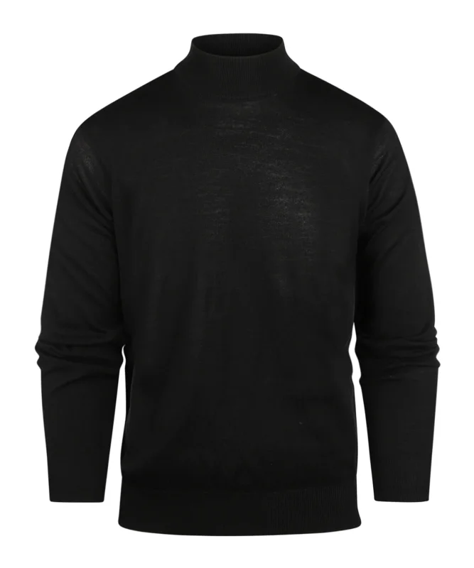 Schildkrötenpullover aus Merinowolle | Schwarz