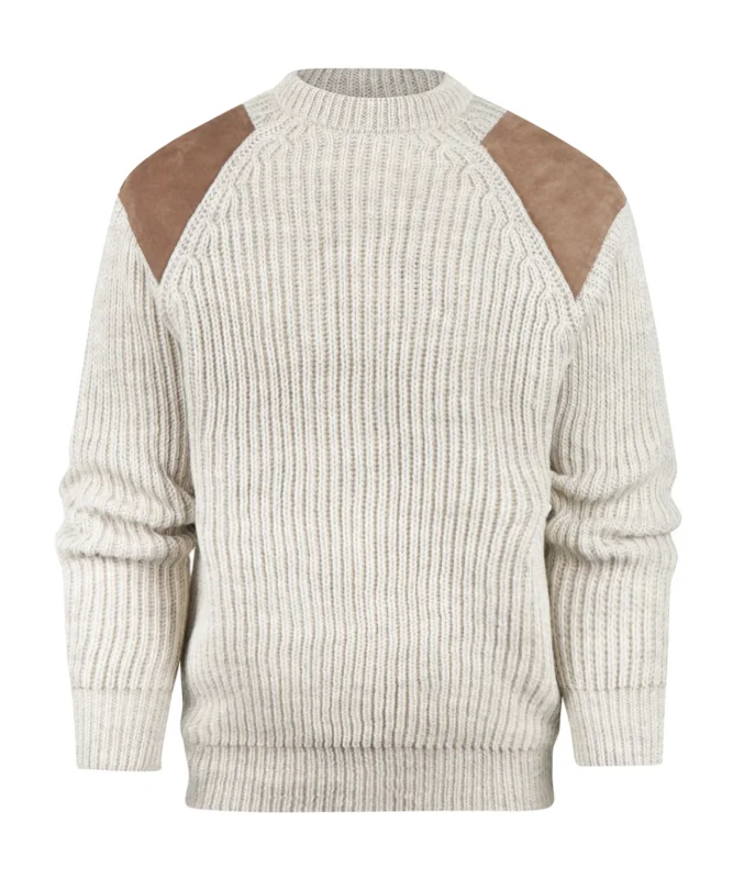 Swaledale Wollpullover mit Rundhalsausschnitt | Braun