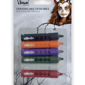 6 crayons rétractables Halloween pour adulte multicolores