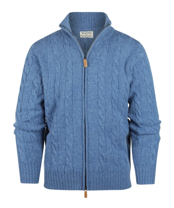 William Lockie Zopfstrickjacke mit Reißverschluss | Jeans