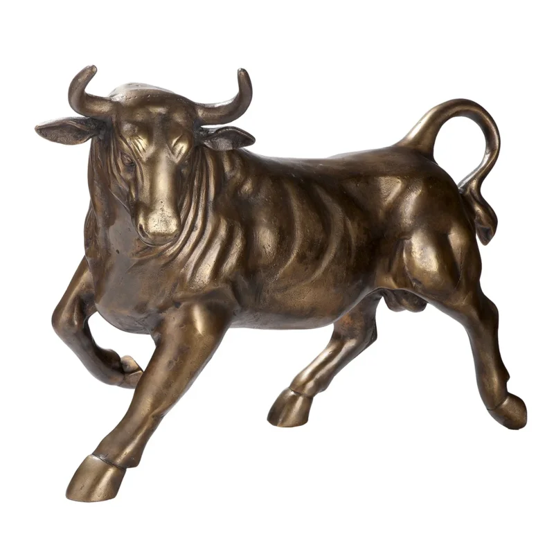 Figur Stier Bull – dekorative Stierfigur aus Aluminium in Bronzeoptik