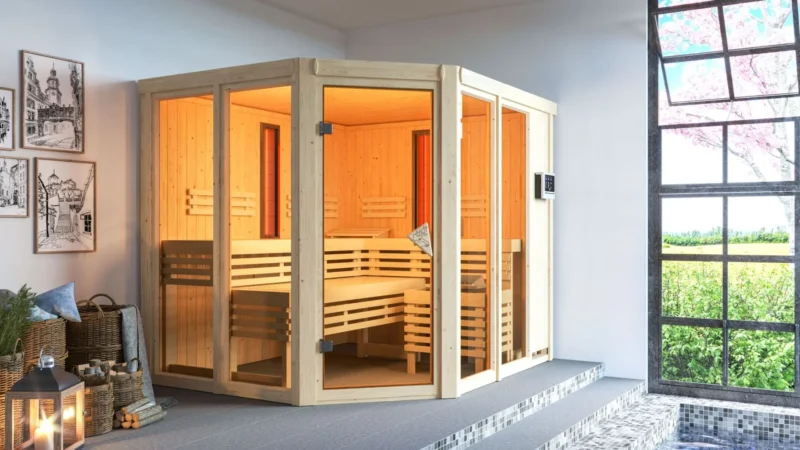 Karibu Infrarotsauna "Sauna Ava" 5 Personen 9 kW Ofen (finnisch) + Steuergerät