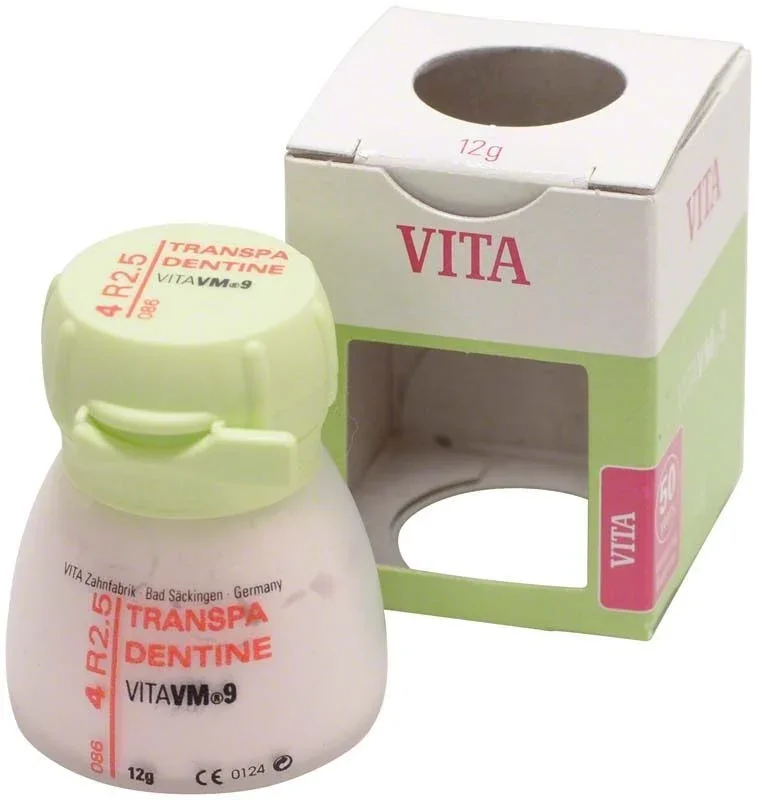 VM9 3D Transpa Dentin 12g 4R2.5 mit Verpackung.