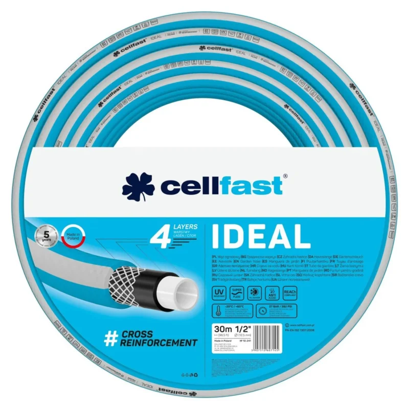 CELLFAST Gartenschlauch IDEAL, 4-lagig, 1/2", 30 m, UV- & algenbeständig