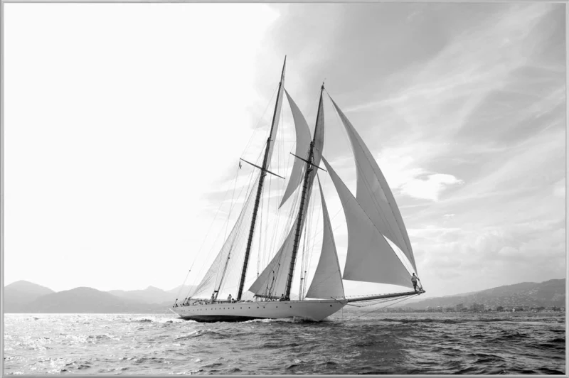Bild & Rahmen Segelschiff in schwarz weiß