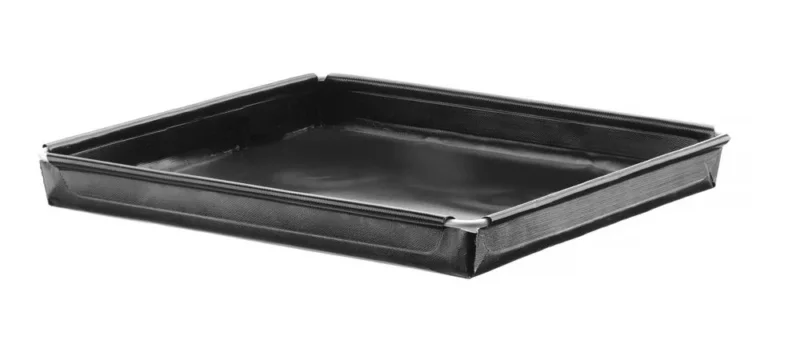 HENDI Hochgeschwindigkeits-Backblech – Antihaftbeschichtung – verstärkt – Quadratisch – Schwarz – 290 × 290 × H 20 mm – Produktansicht