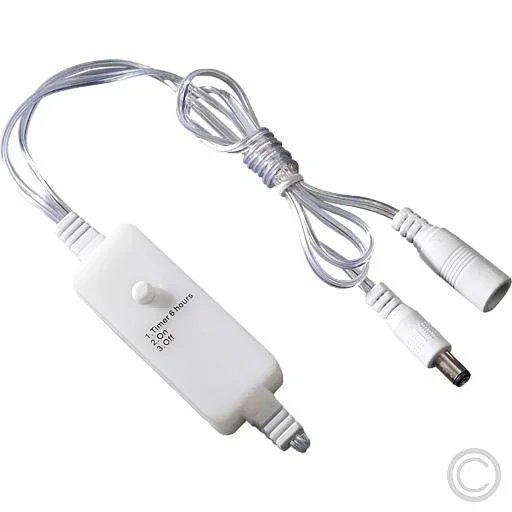 6h Timer für LED Innenart. transp. Kabel 3608-003 (Trafo bis max. 400 LEDs)