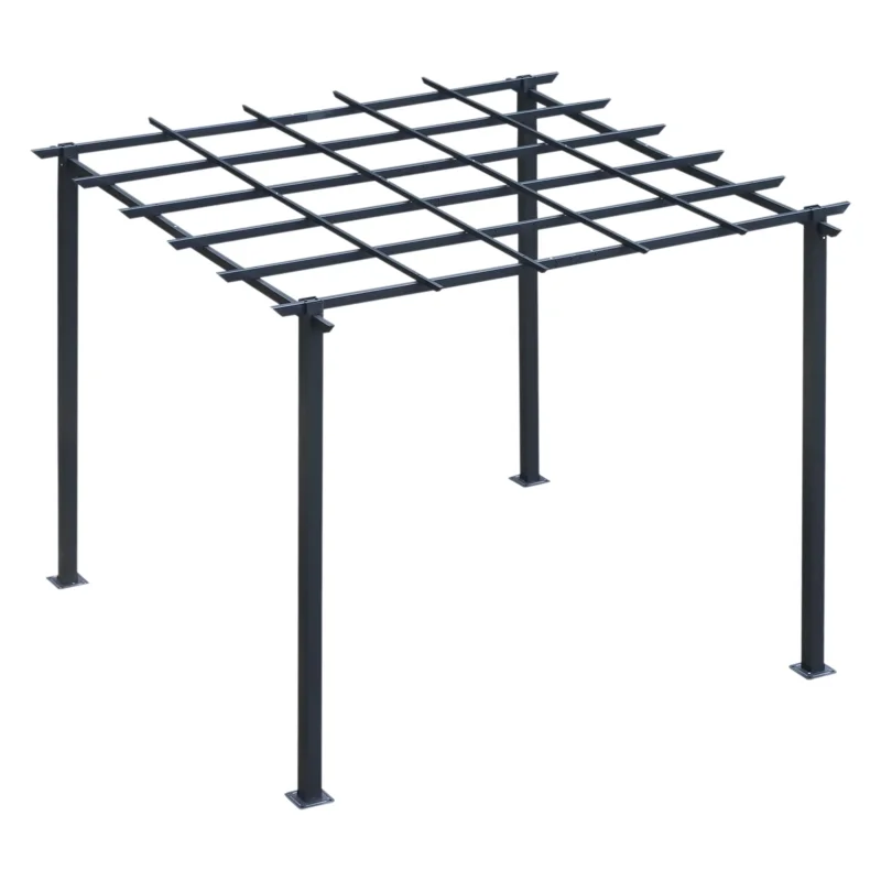 easycomfort pergolato da giardino struttura in metallo nero 300 x 300 x 230 cm
