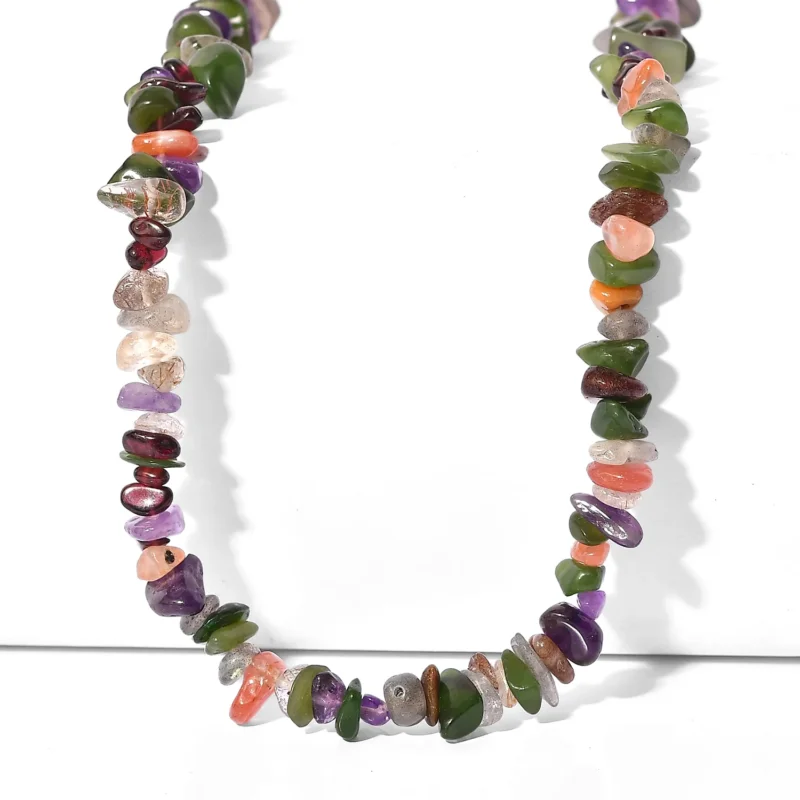 Mehrfarbige Edelsteine Halskette 70 cm ca. 265.00 ct