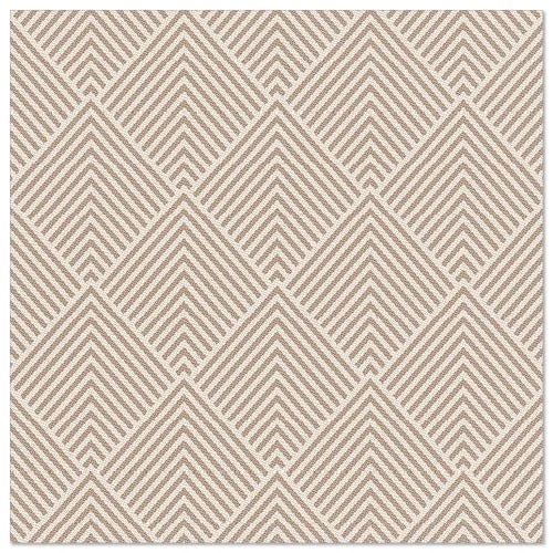 Ein quadratischer Flächenteppich mit einem sich wiederholenden geometrischen Rautenmuster in Beige und Creme, inspiriert von der strukturierten Optik der PAPSTAR 50 Servietten "ROYAL Collection" 1/4-Falz 40 x 40 cm braun von PAPSTAR GmbH.