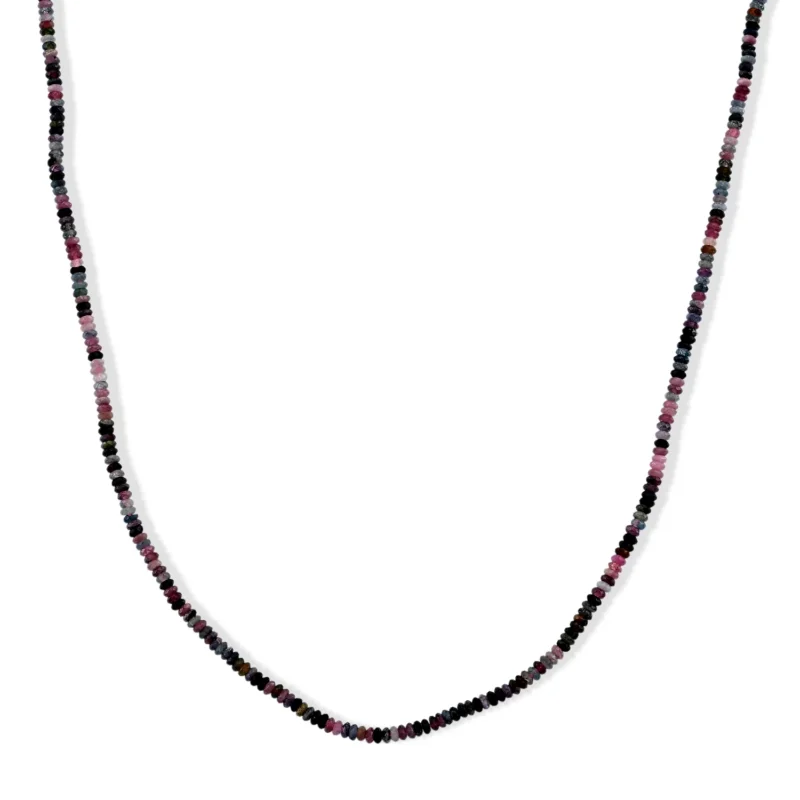 Mehrfarbig-Turmalin Halskette ca. 45 cm 316L Edelstahl ca. 35.00 ct