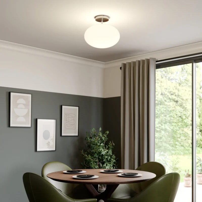 Lindby Deckenlampe Sonika LED Lampe Leuchte dimmbar nickel Ø40cm oval glas - 4251096581713