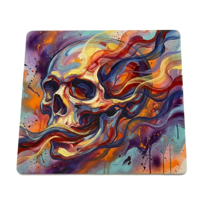 Ahnenschädel – Motiv 1 | Abstrakter Räucherstäbchenhalter aus Acryl - 10 × 10 cm