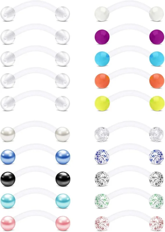 Set mit 10 Augenbrauenpiercings Rook Daith Bauchnabel 16G 8mm