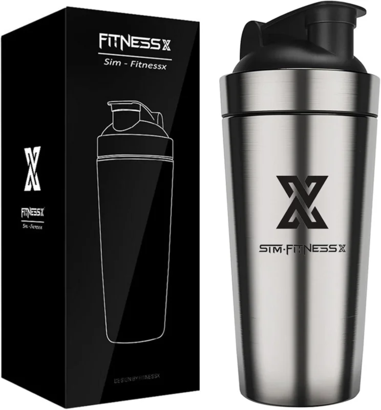 Edelstahl Shaker 700ml Sport Fitness Gym Bottle Mixer vakuumisiert