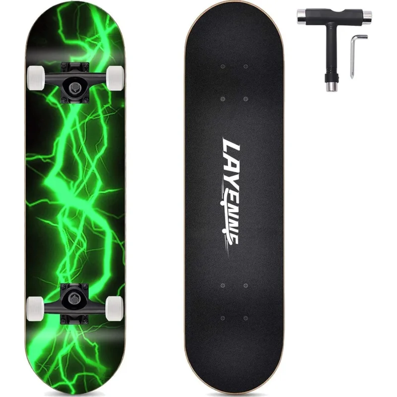 Komplettes Skateboard 31 Zoll Ahorn Deck ABEC-11 Lager Verde