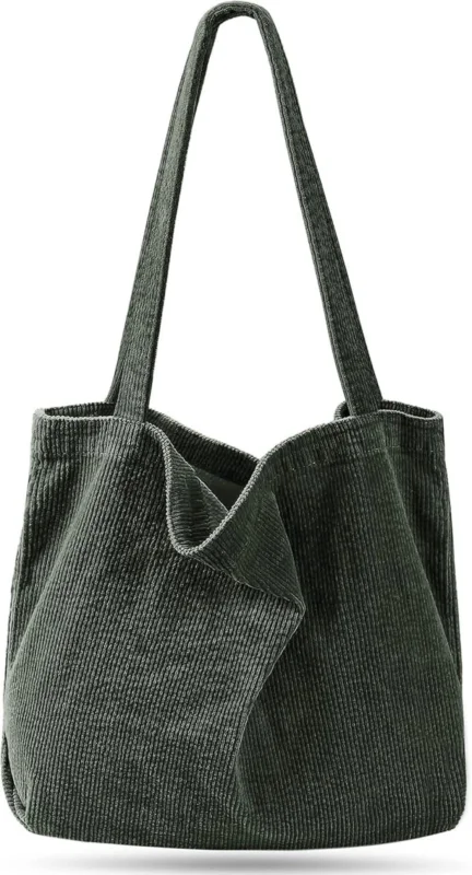 Große Damen Cord Umhängetasche Shopper Tote Bag für Arbeit & Reisen
