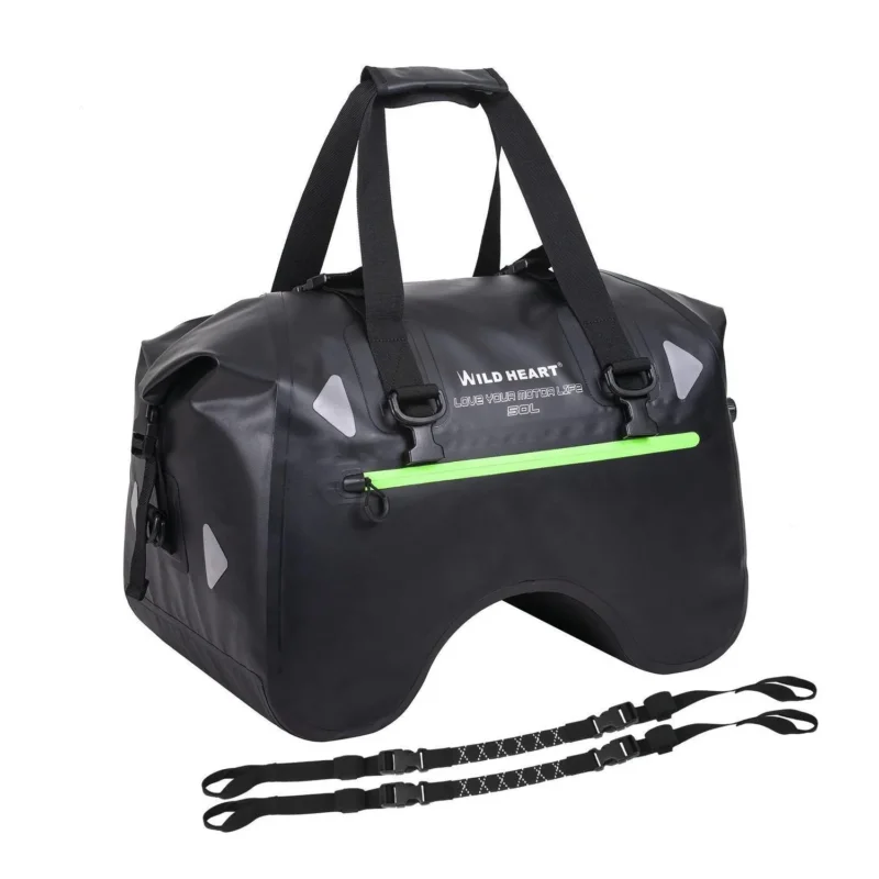 Motorrad Hecktasche wasserdicht 50L U-Form Gepäcktasche Schwarz