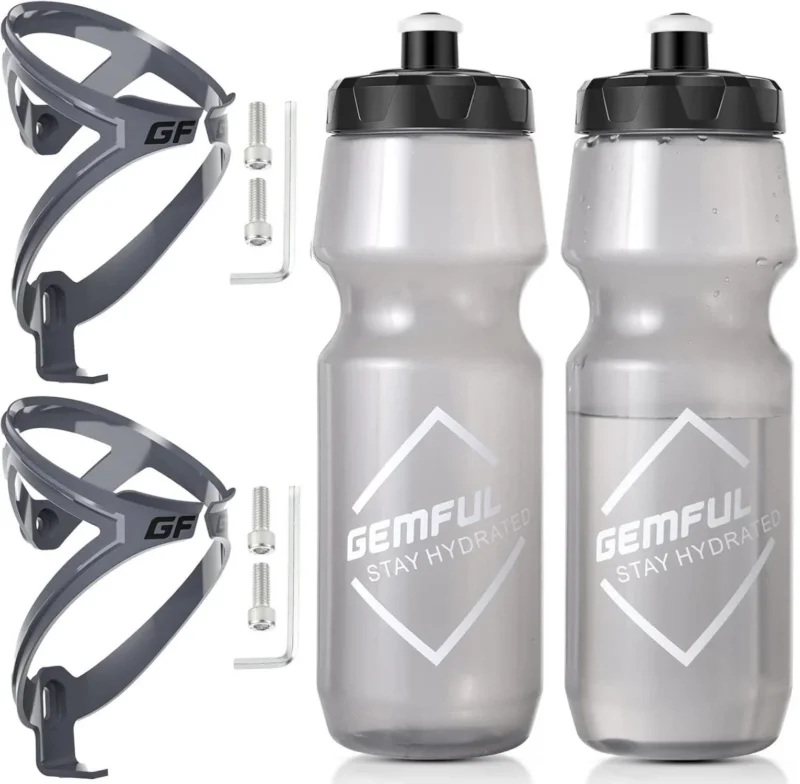 Fahrrad Flaschenhalter mit 750ml Trinkflasche, BPA-frei, 4 Stück