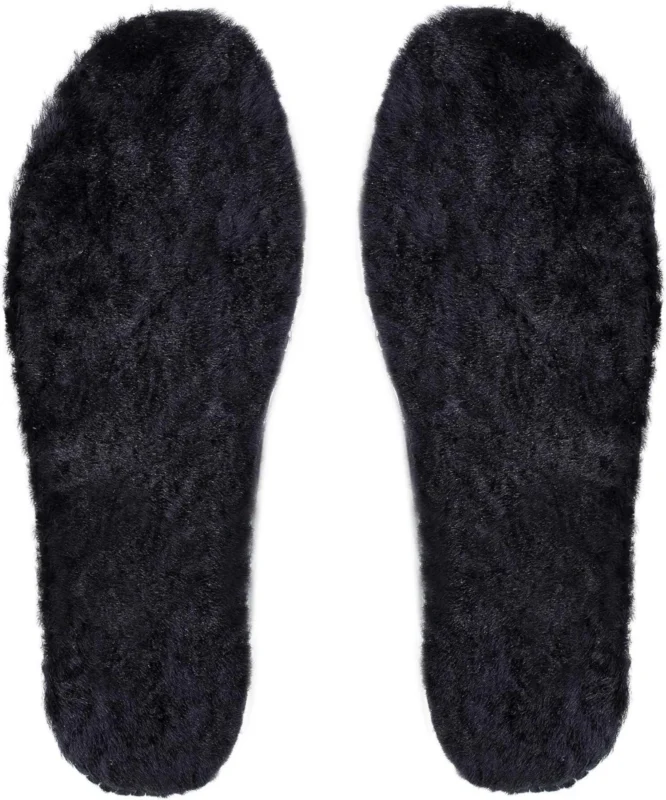 Lammfell Einlegesohlen Winter Schuheinlagen Schaffell Thermo Schwarz