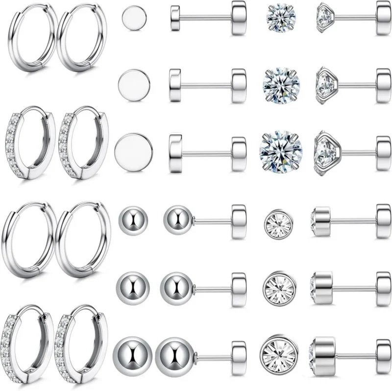 Hypoallergene Silber Ohrringe Set Opal Cubic Zirkonia