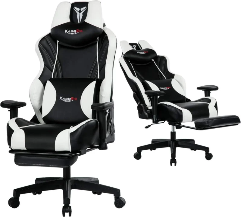 Gaming Stuhl für max. 200kg Belastbarkeit mit Ergonomie & Fußstütze