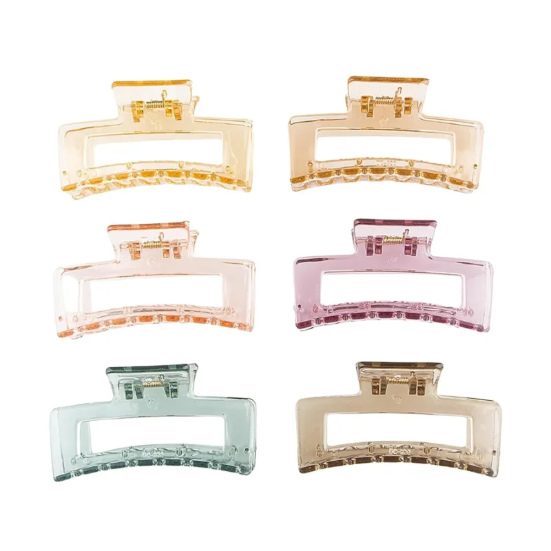 6er Set Acryl Haarklammern Groß Damen Starke Clips Dünnes & Dickes