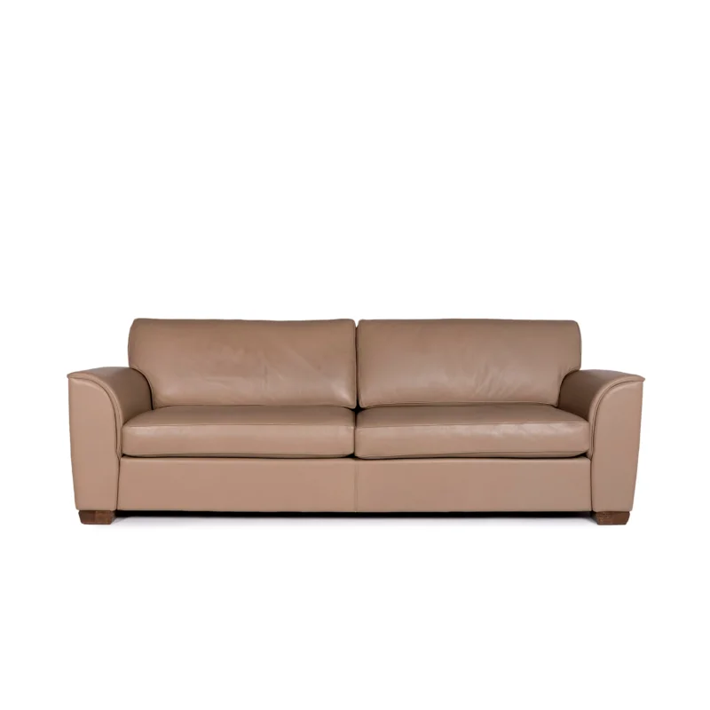 Bench Luana Leder Sofa Braun Cappuccino Dreisitzer Couch #11318