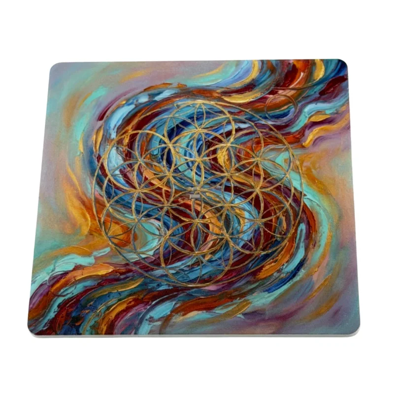 Blume des Lebens – Motiv 2 | Abstrakter Räucherstäbchenhalter aus Acryl - 10 × 10 cm