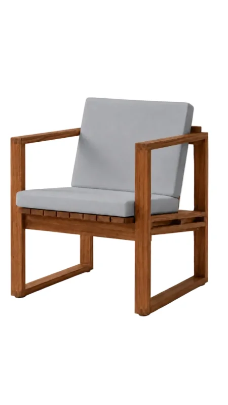 BK11 Outdoor Lounge-Sessel, geölt Teak inkl. charcoal Kissen von Carl Hansen & Søn