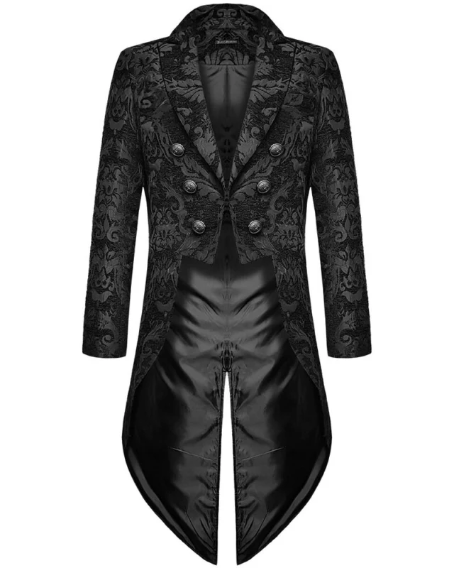 Herren Gothic Mantel mit Brokatdesign – Victor