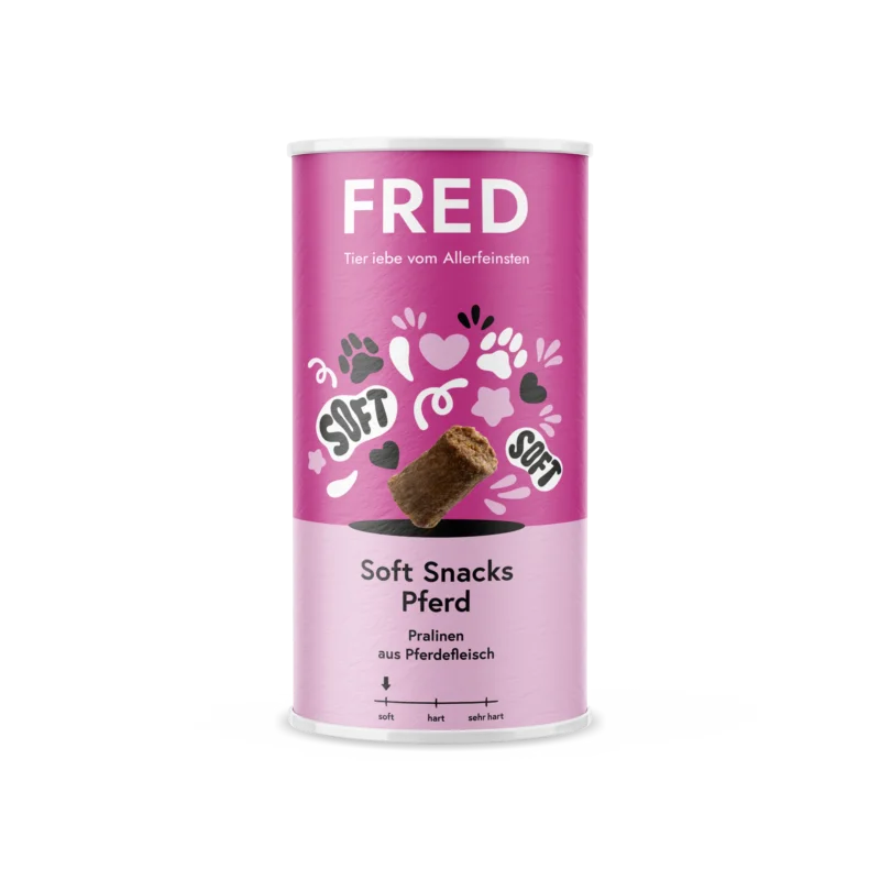 FRED Soft Snacks Pferd – hypoallergen, luftgetrocknet, 69% Pferdefleisch, 280 g